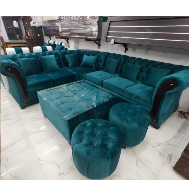 7 Seater Sofa Set with 2 Puffy