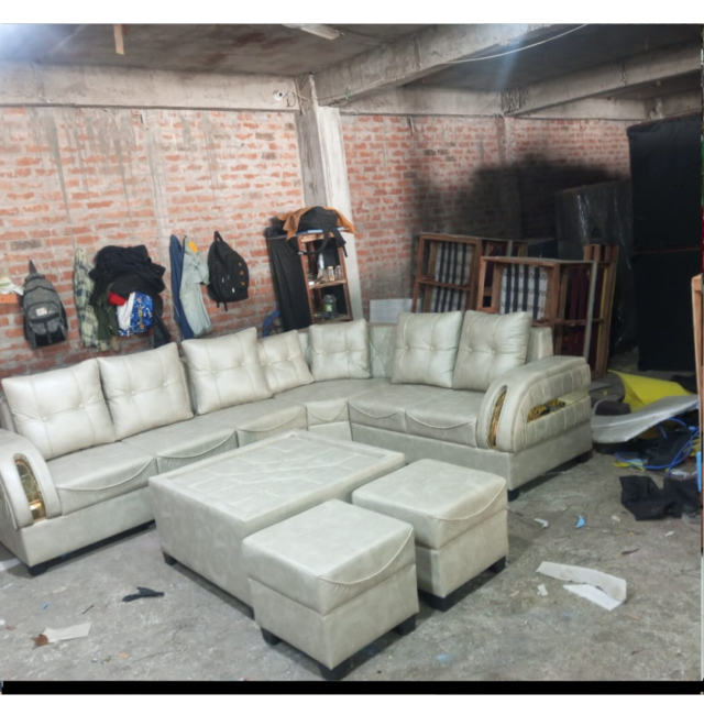 7 Seater Sofa Set with 2 Puffy