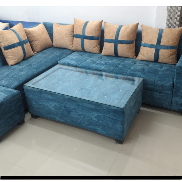 7 Seater Sofa Set with 2 Puffy