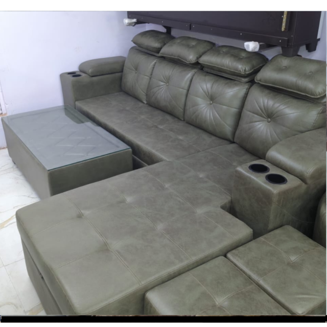 7 Seater Sofa Set with 2 Puffy