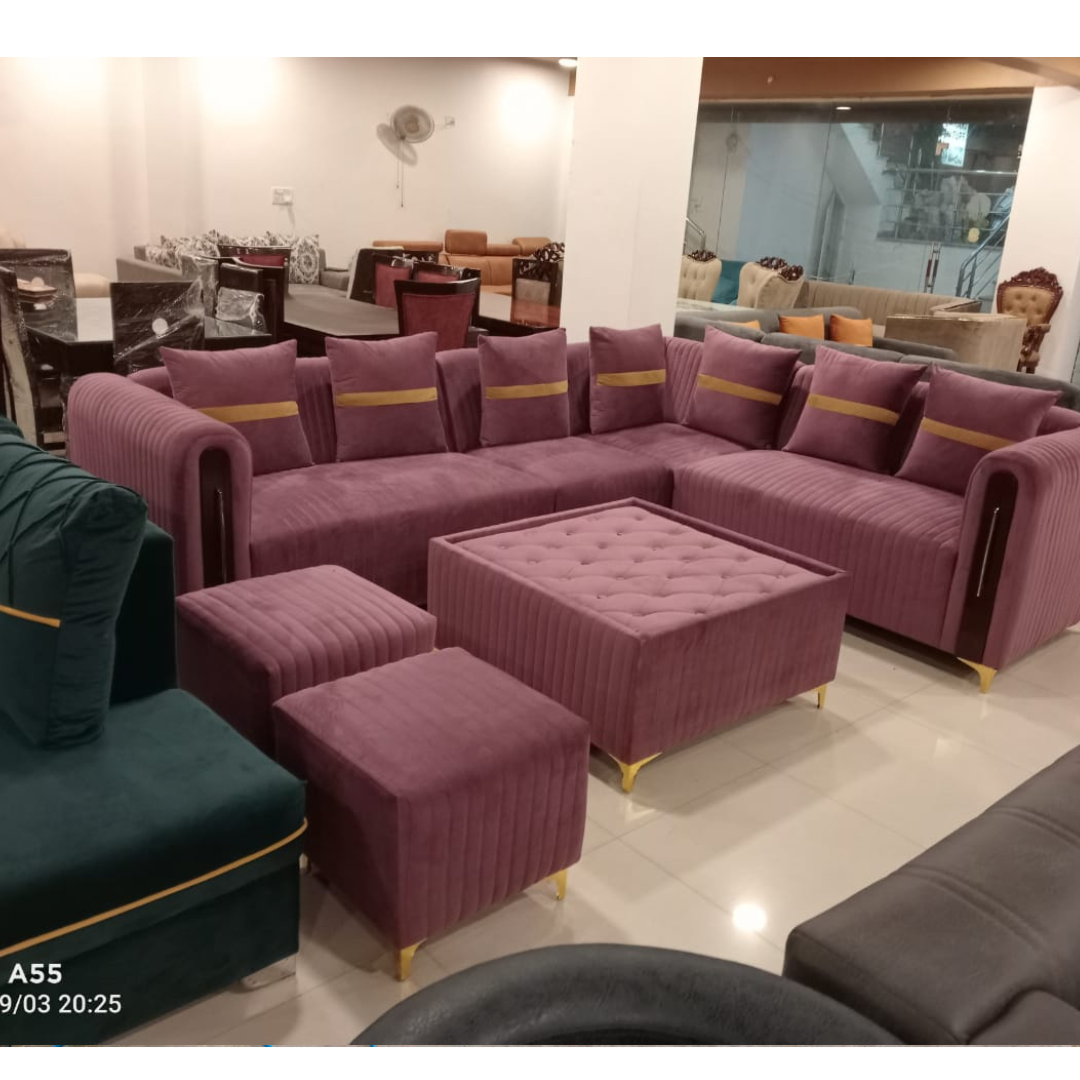 7 Seater Sofa Set with 2 Puffy