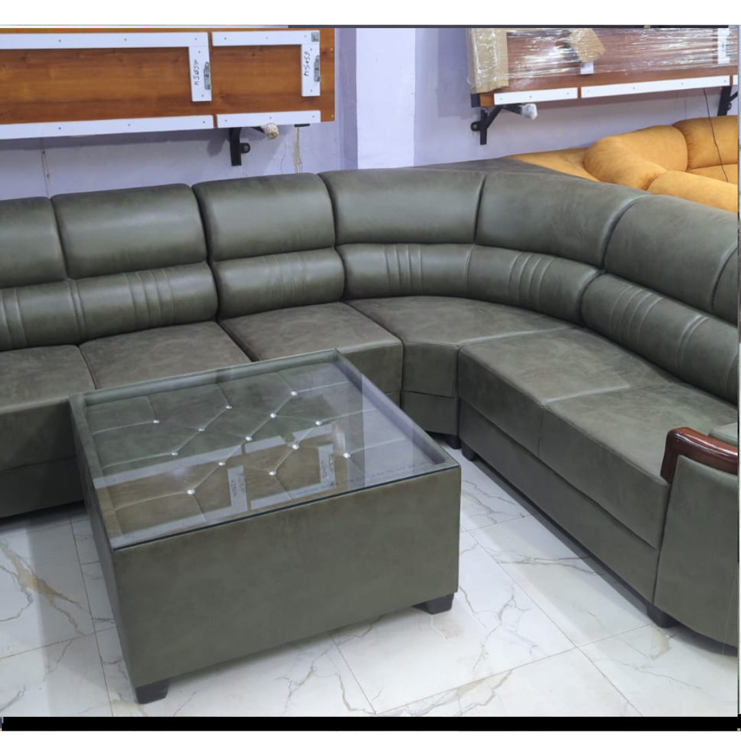 7 Seater Sofa Set with 2 Puffy